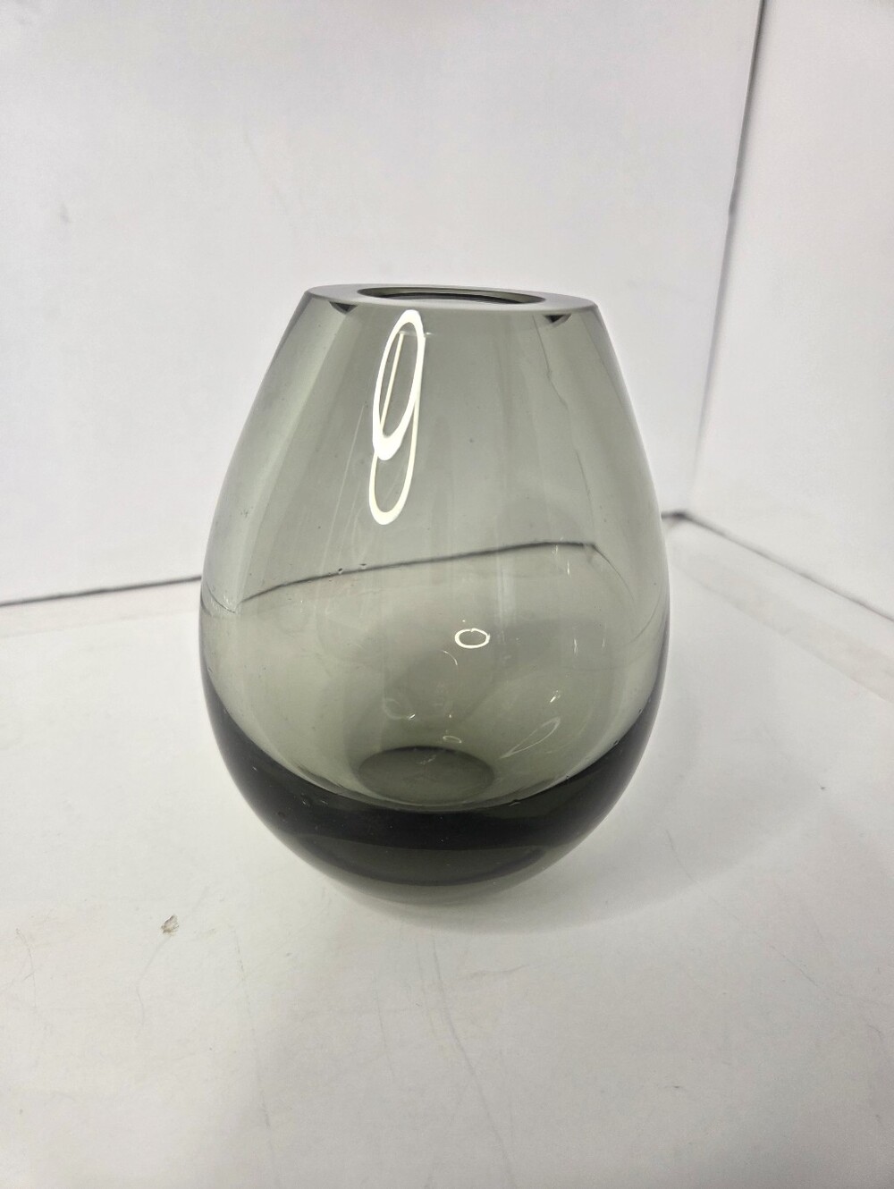 holmegaard per lutken signed glass vase hellas smoke denmark scadinavian design